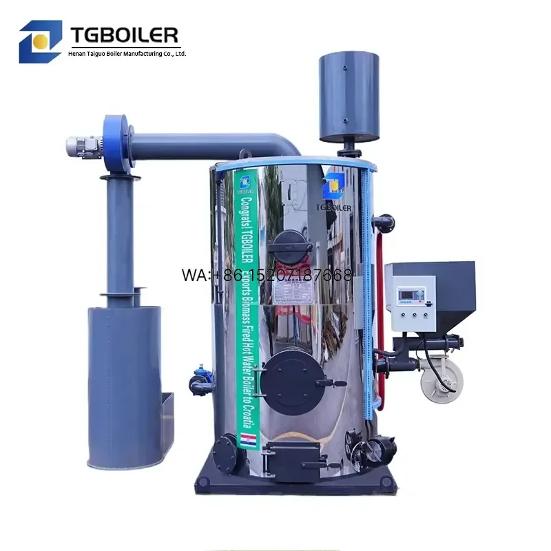 Wmwmnu High Efficiency Vertical Fire Tube Large Capacity Automatic Biomass Wood Pellet Hot Water Boiler for Central Heating