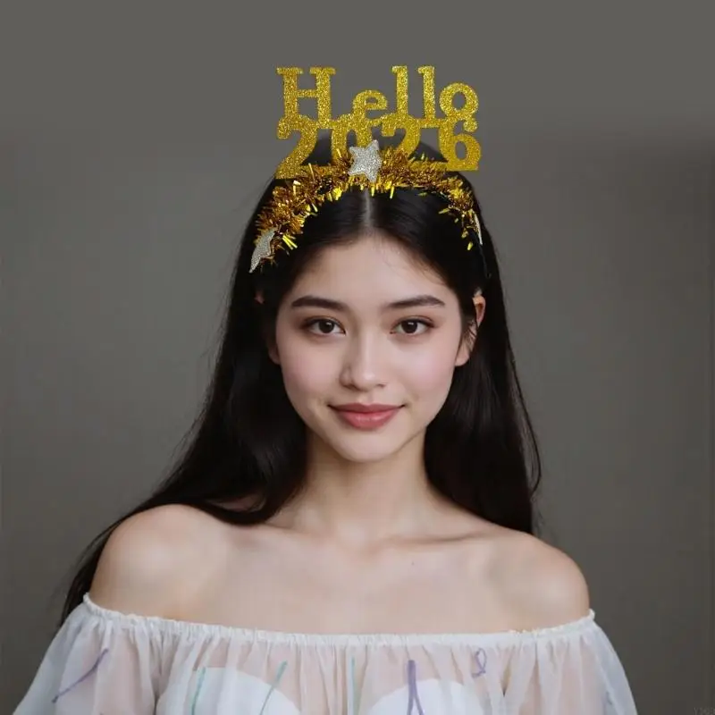 Holiday Hairband 2026 New Year Glitters Star Hairhoop للاحتفال بالعطلات