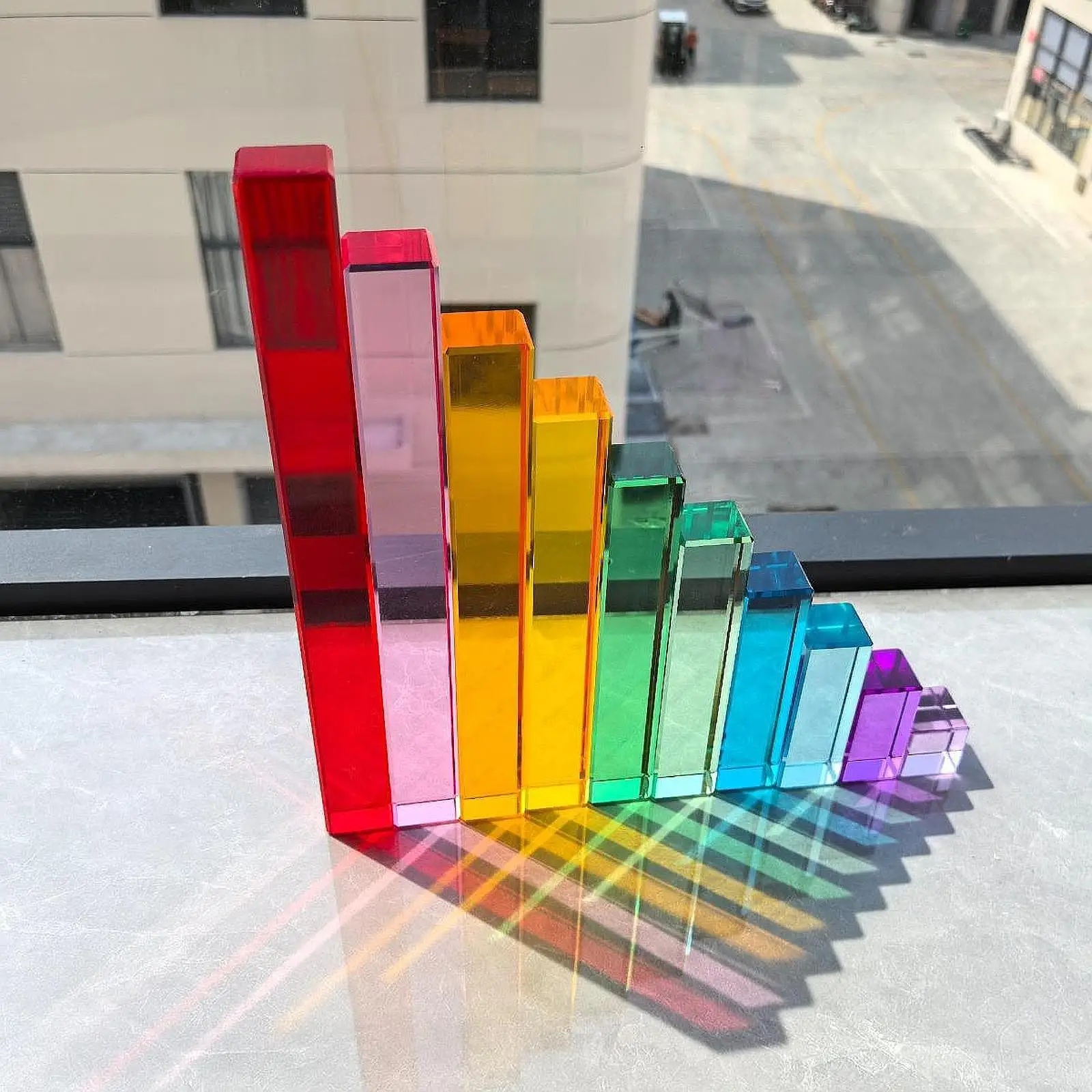 

Rainbow Building Blocks Set Stacking Toy Montessori Toys Translucent Sensory Training Toys Educational Toys for Boys Girls