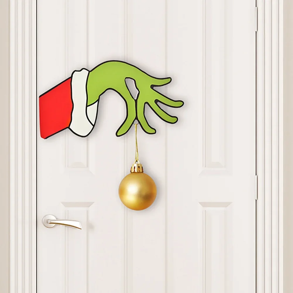 The Grinch Décoration Noel,Couronne de Noel Porte Exterieur
