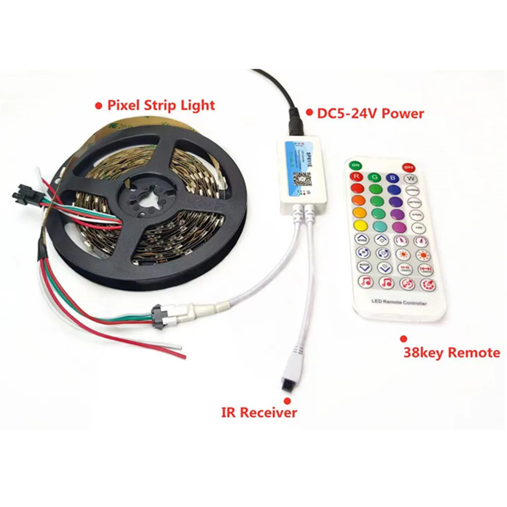 DC5-24V SP548E adresowalny kontroler LED WS2811 WS2812B Wifi adresowalny inteligentny kontroler pikseli RGB RGBW dla androida/iOS