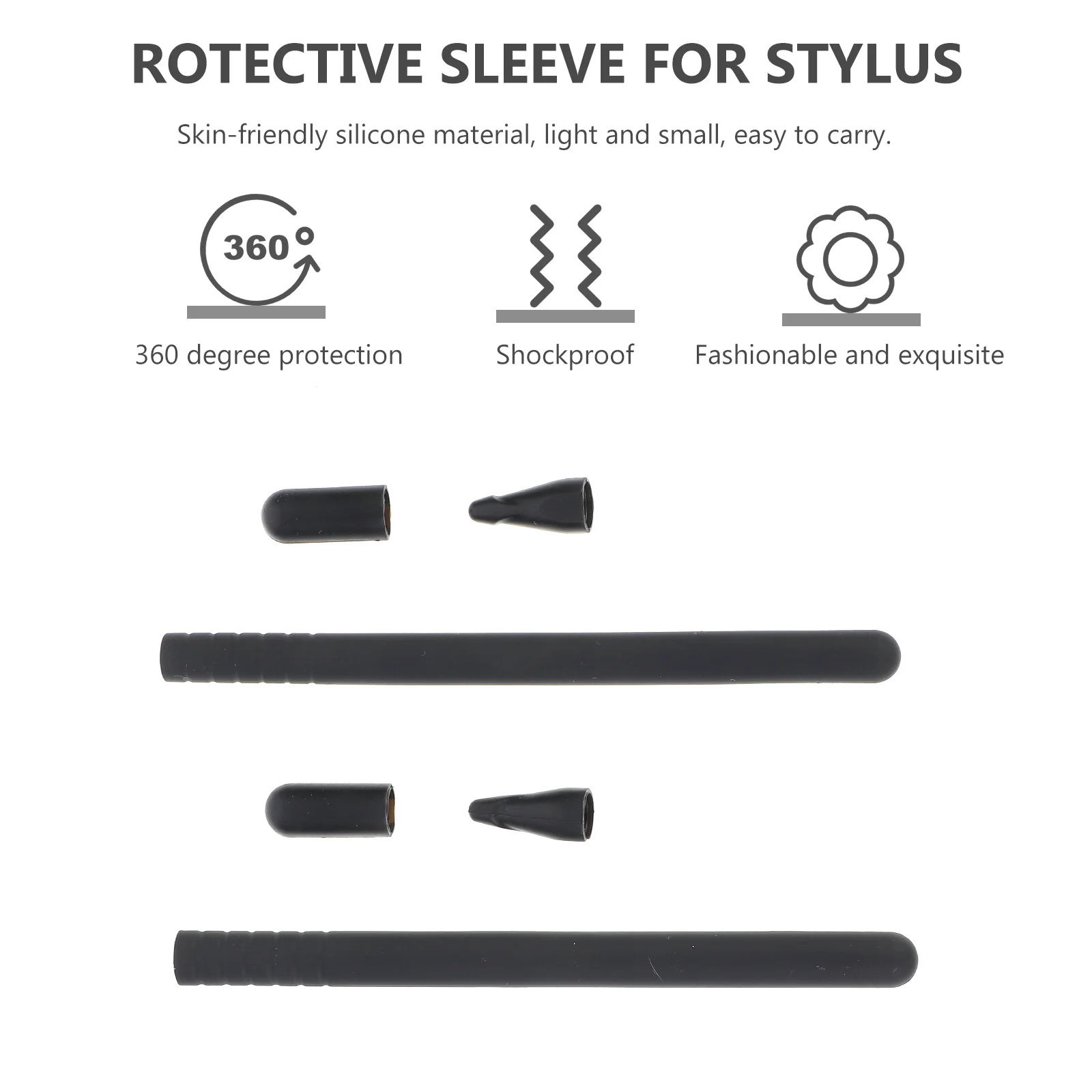 2Set Pelindung Pena Stylus Penutup Lengan Silikon Tahan Guncangan Ramah Kulit Ringan Perlindungan Tingkat Ergonomis