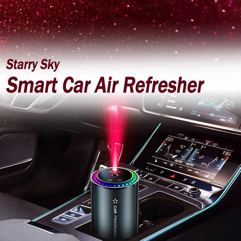 Starry Sky Air Humidifier Car Aromatherapy Diffuser with LED Light Rechargeable Car Air Freshener Fragrance Flavoring Diffuser