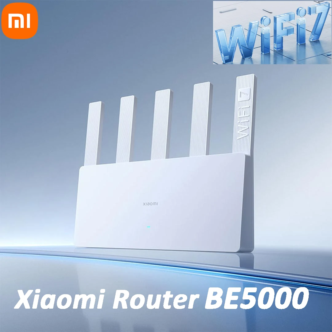 XIAOMI Router BE5000, proteksi keamanan jaringan Broadband ganda, memori 5011MB, Port jaringan 2.4G/2.5GHz WiFi 7 512 Mbps G/GHz