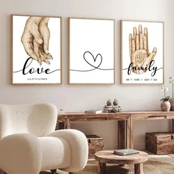Unique Family Hand Set Of Poster Couple Gift Painting Canvas Art Nordic Print Abstract Wall Pictures Living Room Decor