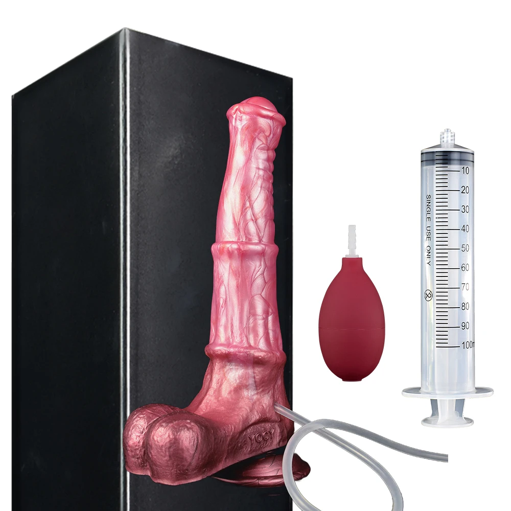 YOCY Long Horse Cock Squirting Dildo With Sucker Silicone Anal Plug Ejaculation Penis Sex Toys For Adult Women Men Masturbator