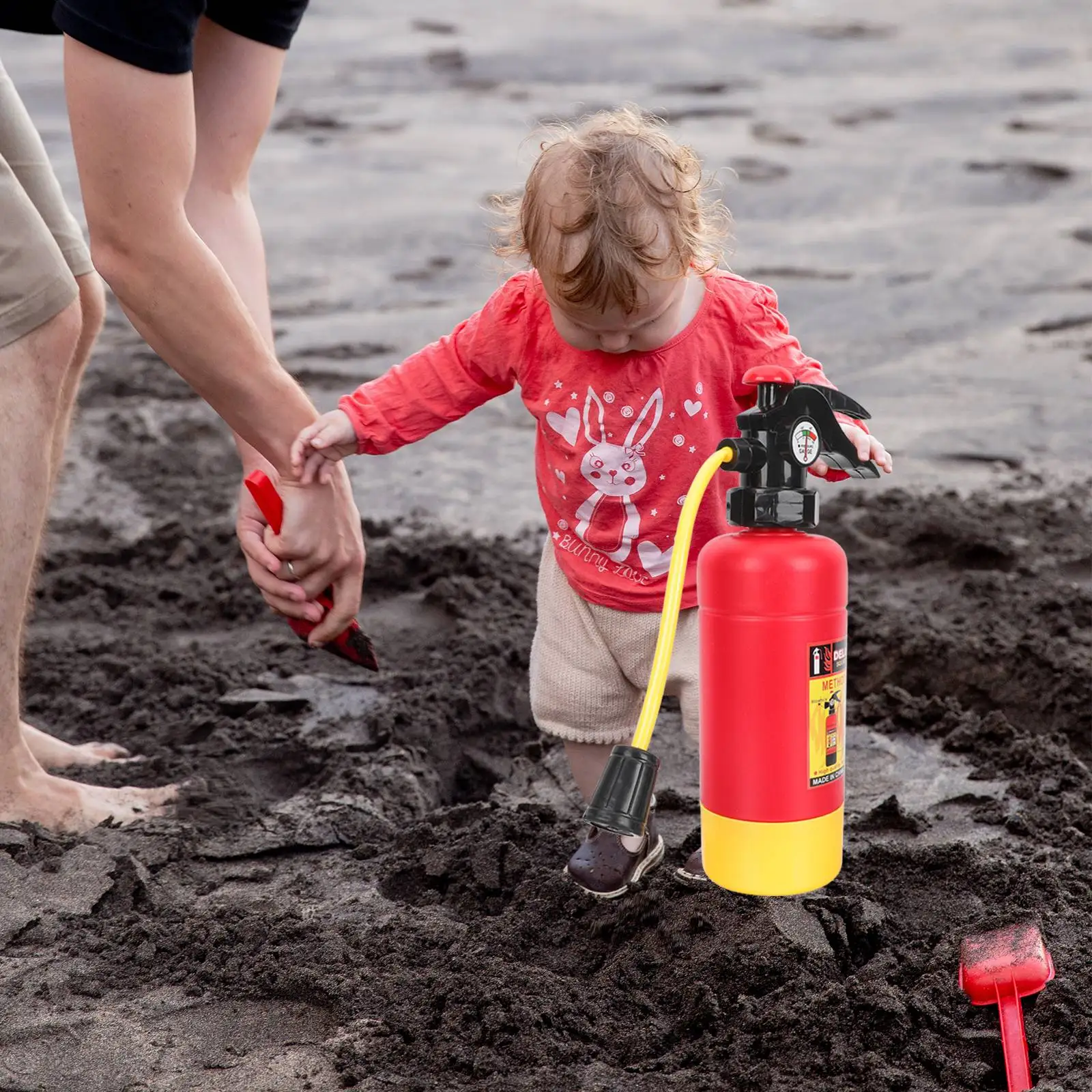 Fire Extinguisher Toy for Kids Play Beach Toys Small Water Red Squirt Bottle Firefighter Toddler