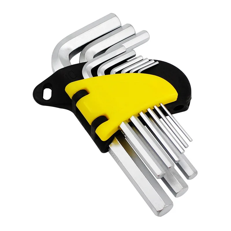 

9-piece hexagonal wrench set automatic hexagonal screwdriver metric inch L flat head portable manual maintenance tool CRV