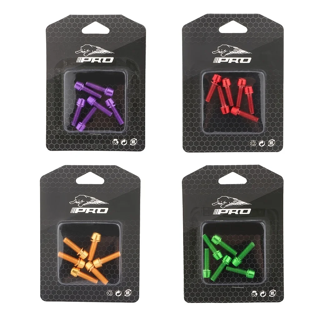 6pcs M5 bolt screws for mountain bike and road bike handlebars,stems,and bottle cages-Provide durable and stylish accessories