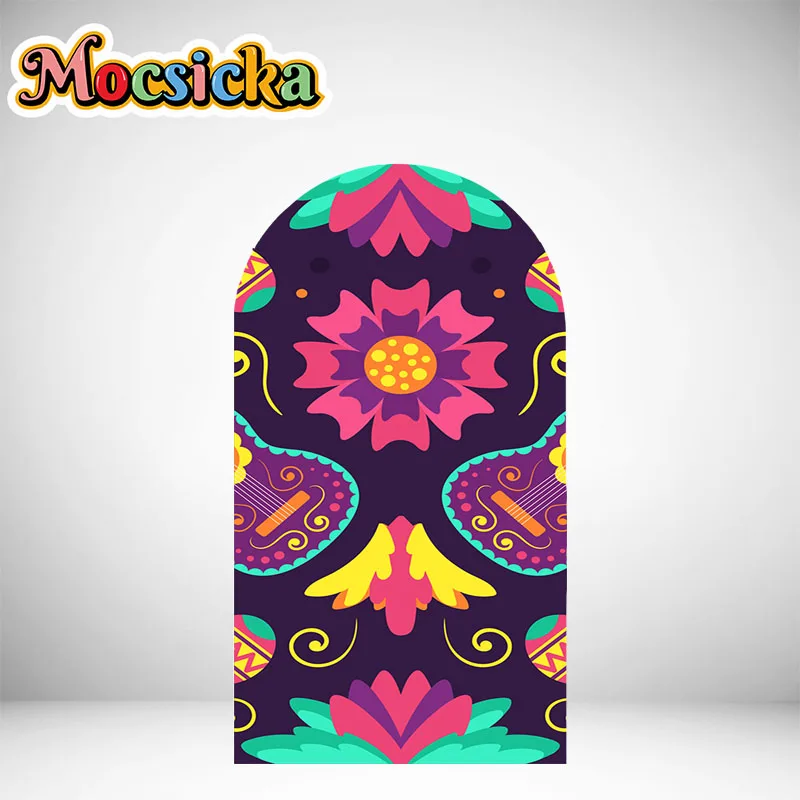 Cenário de arco de talavera mexicano, cenário de arco de chá de bebê, poliéster, arte tradicional personalizada, capa de arco de dupla face, adereço de chuveiro