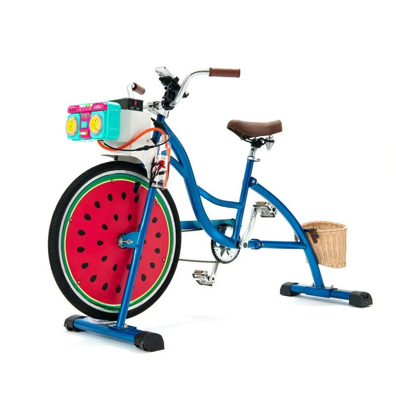 

Blue Outdoor Romance Bubble Manufacturing Bicycle Human Pedals Powered Bicycle