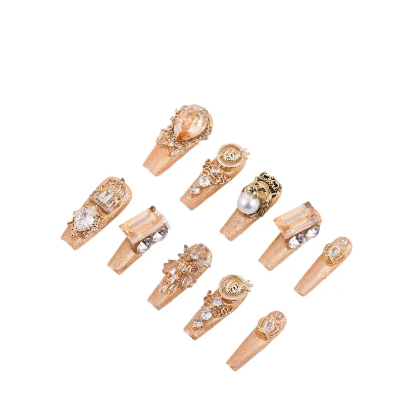 

Twelve constellations - Leo, Dongzhou crystal pure hand-worn armor, luxury zircon manicure