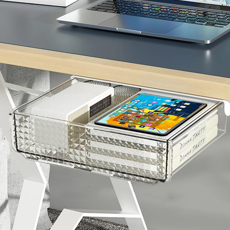 MELStorage-Boîte de Rangement Auto-Adhésive Cachée Sous la Table, Armoire de Bureau de Grande Capacité