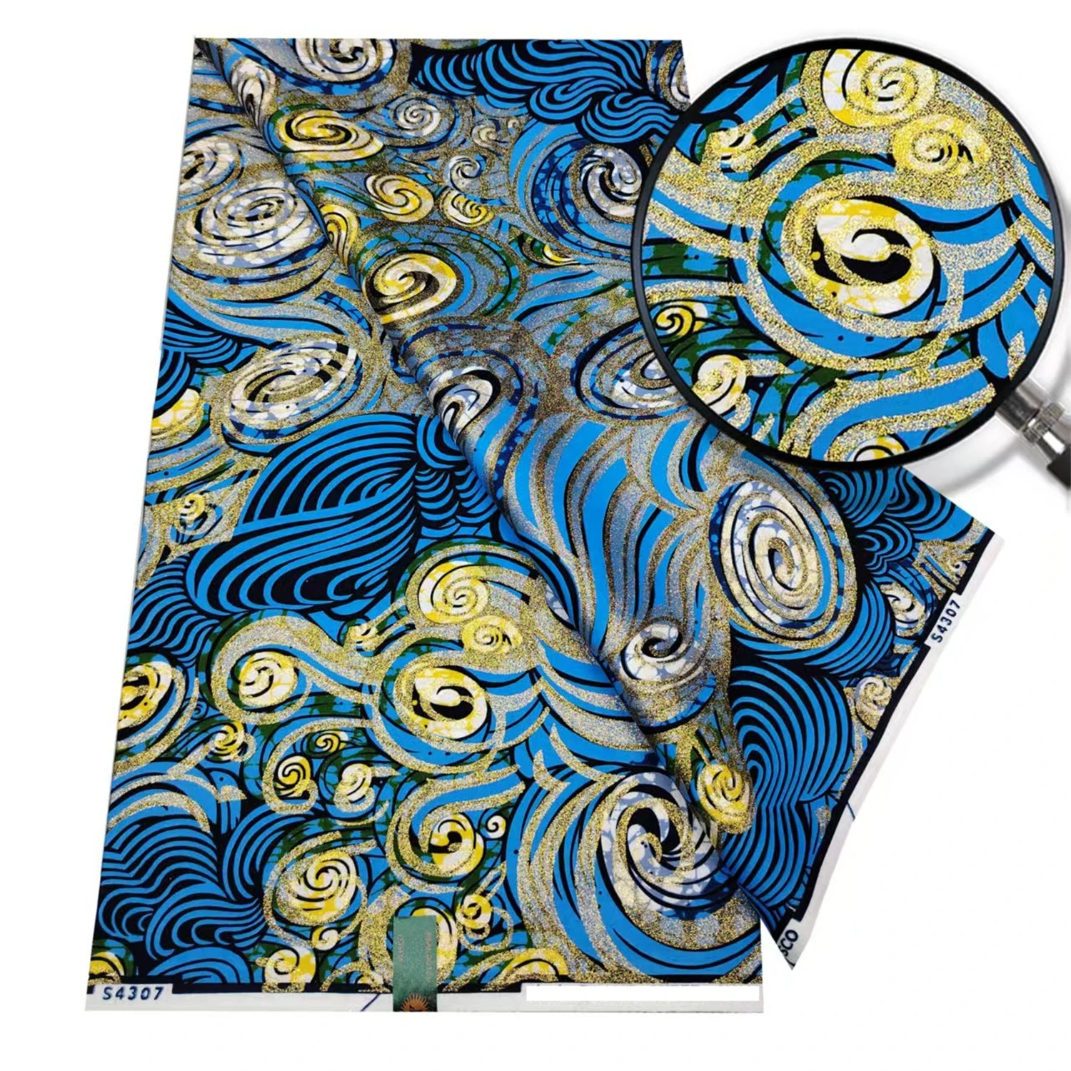 

Новинка: 6 ярдов супер-премиальной золотой восковой ткани с блестящим принтом, африканская настоящая восковая ткань, нигерийская лоинклатч-ткань, батик из хлопка для пошива.