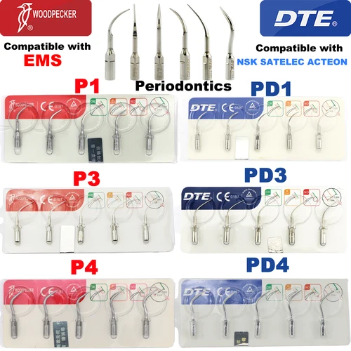 Puntas de pájaro carpintero DTE, escalador ultrasónico Dental, puntas de perodoncia compatibles con EMS NSK SATELEC ACTEON, pieza de mano, herramientas de odontología