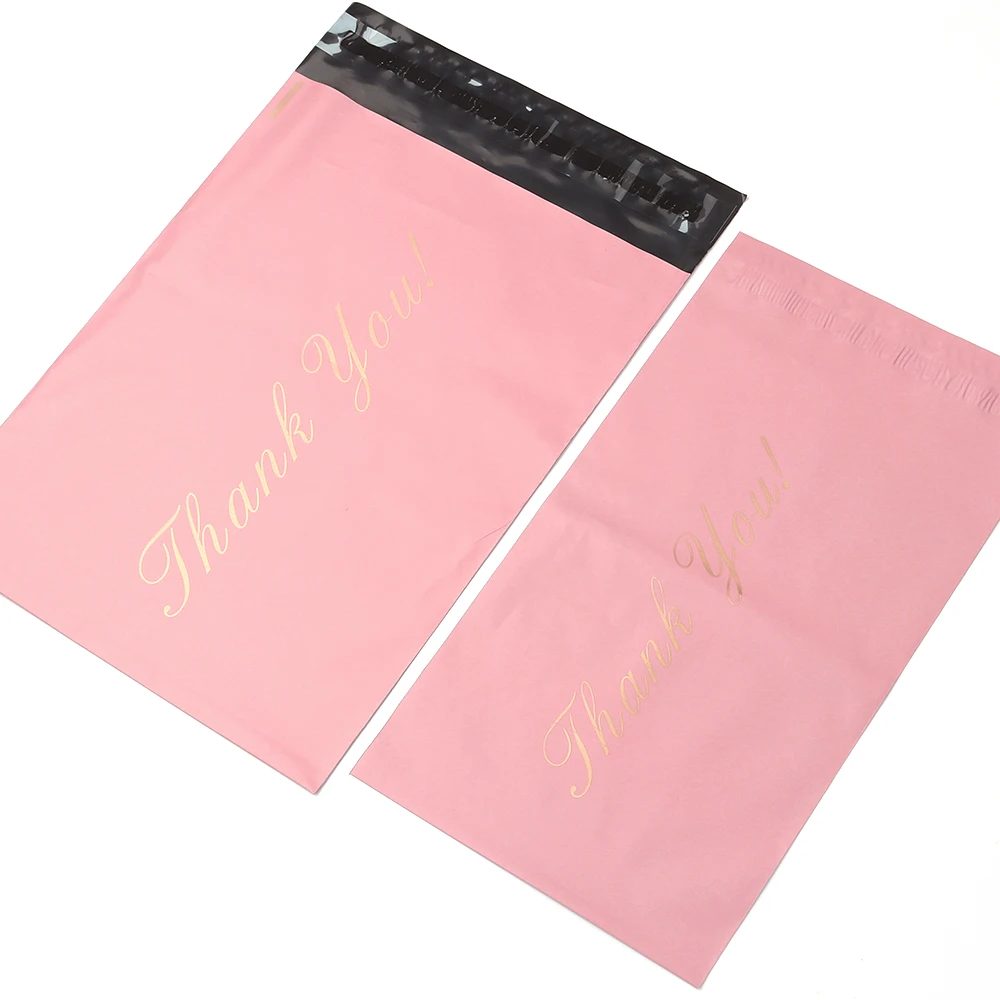 5–10 Stück Babyrosa bedruckte Dankeschön-Taschen, selbstklebende Umschlagtaschen für Geschenke, Schmuck, Expressversand, Verpackungsbeutel – Detail 4