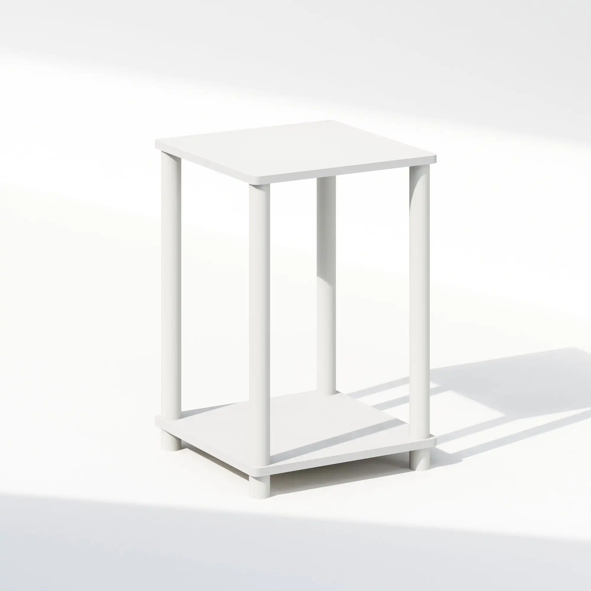 

Turn-N-Tube Nightstand, Bedside Table, White/White