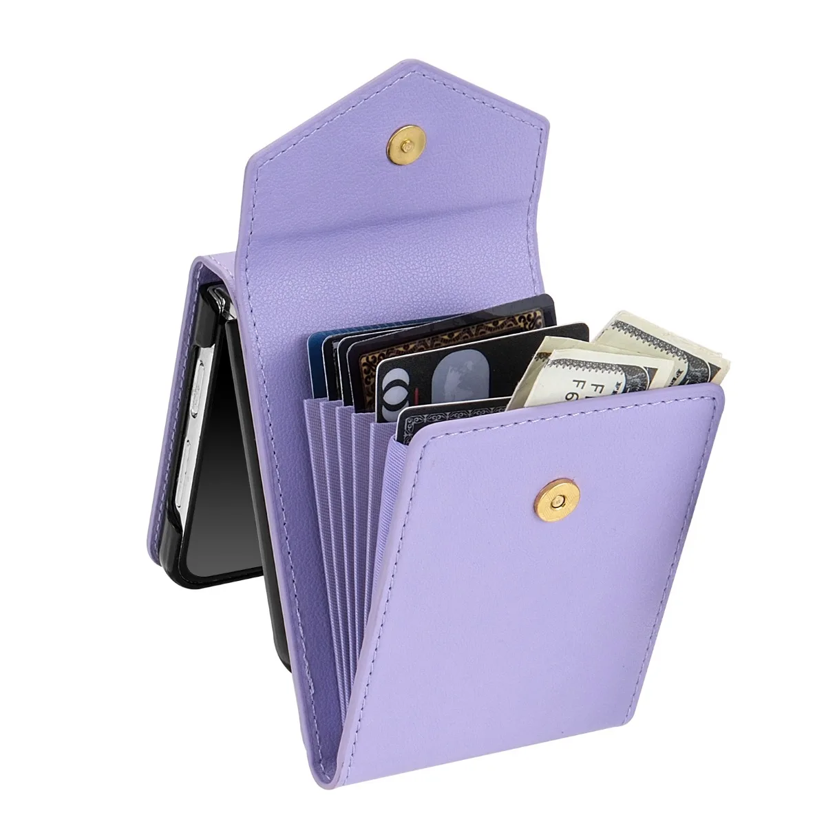 Crossbody Leather Phone Case for Samsung Galaxy Z Flip 6 5 4 3 Flip6 Flip5 Flip4 Flip3 Wallet with Card Holder Protective Cover