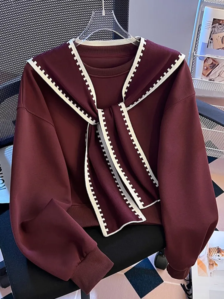 Design originale Lungo Sve rotondo Ne Sciarpa L Felpa con cappuccio da donna Inizio autunno ort Sle Top in fibra elastica in misto cotone