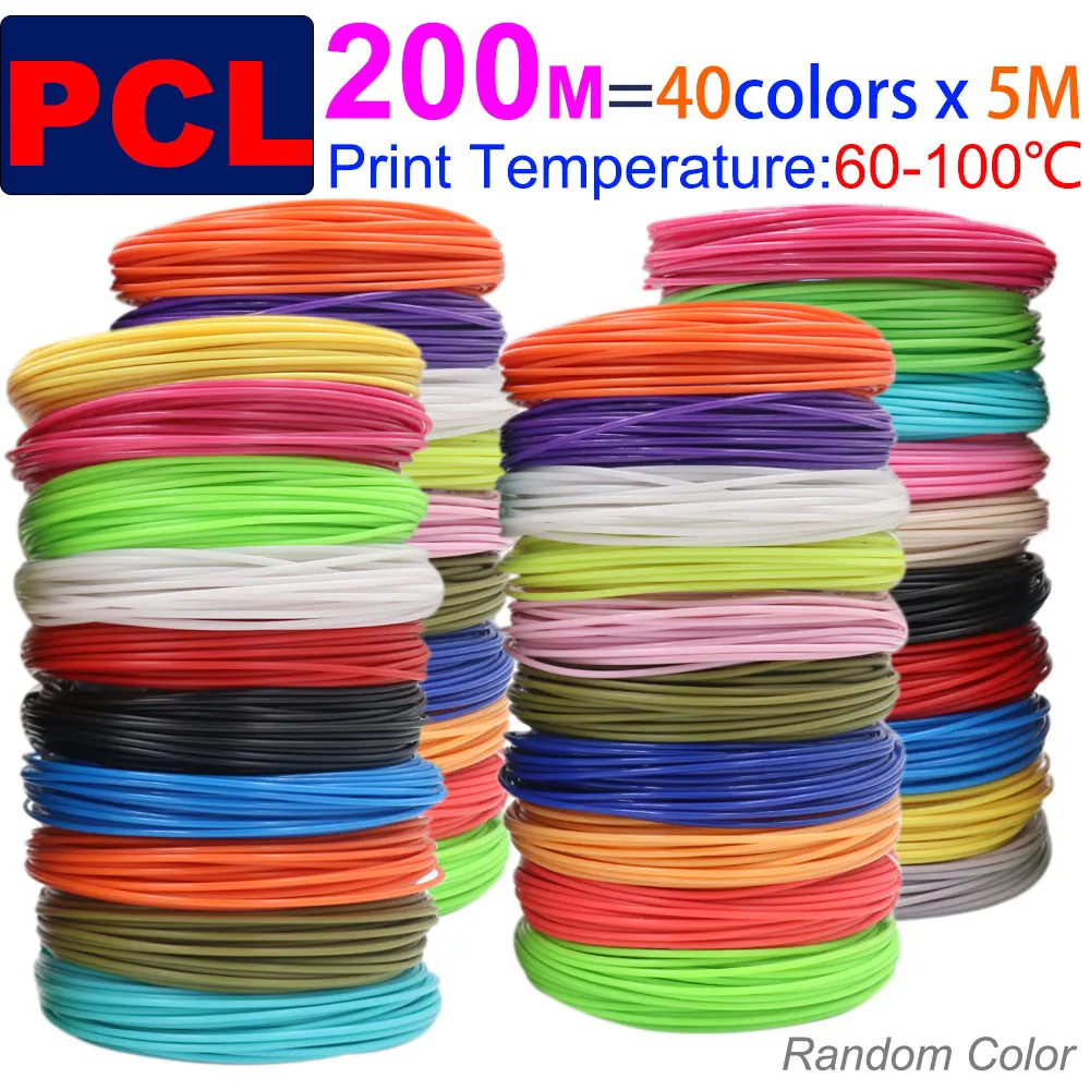Durchmesser 1,75 mm, farbiges PCL-Filament, geeignet für 3D-Druckstifte bei niedrigen Temperaturen, 50/100/150/200 Meter, rauchfrei, leuchtende Farben – Detail 5