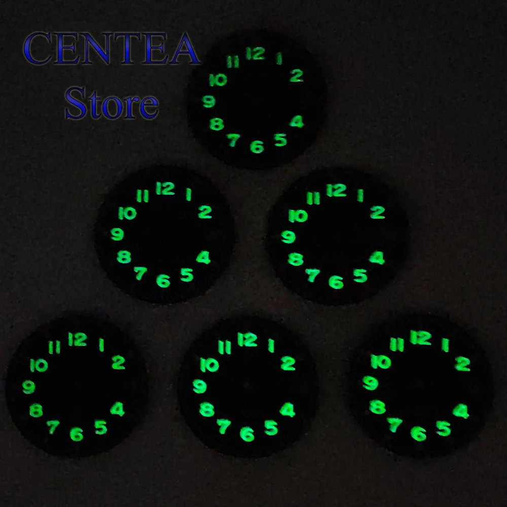 RICHUS 29mm Green Luminous Black Blue watch dial  fit NH35 Automatic Movement With Date Window