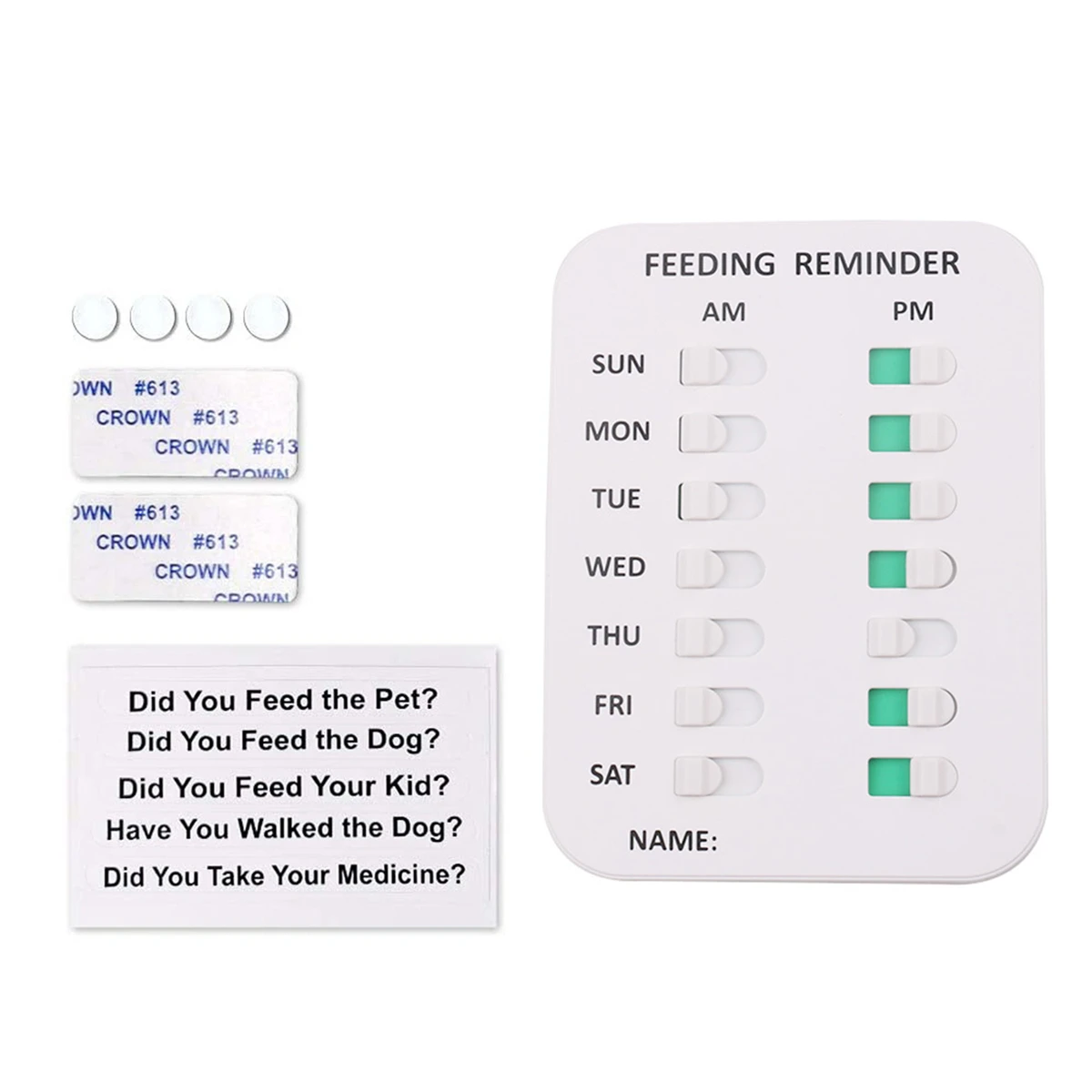 1Pc Pet Feeding Record Board Practical Cat Dog Animal Weekly Feeding Record Chart Pet Diet Management Assistant Pet Supplies