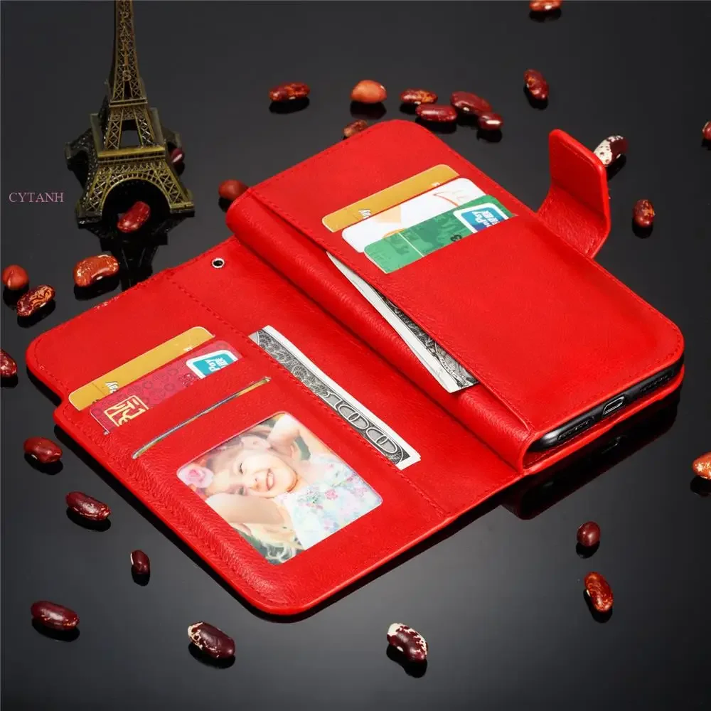 Leder Neun Karten Brieftasche Fall Für Samsung Galaxy S24 Ultra S23 FE S22 S20 S21 Plus S10 S9 S8 Plus Hinweis 20 Telefon Abdeckung – Detail 31
