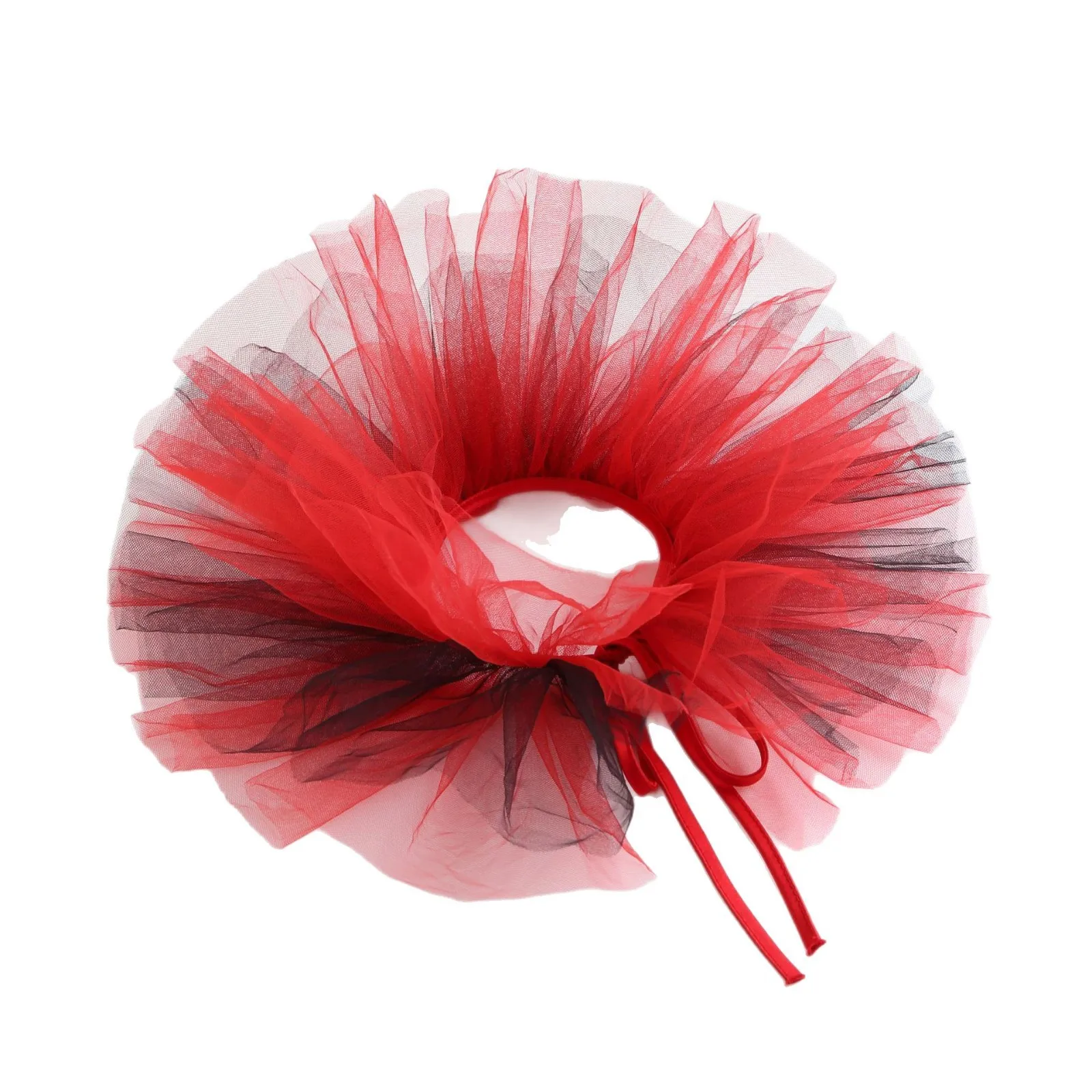 الملونة تول تكدرت طوق كاذبة للنساء ثلاث طبقات طوق وهمية لجميع القديسين زي مهرج الرقبة انفصال طوق شال #5