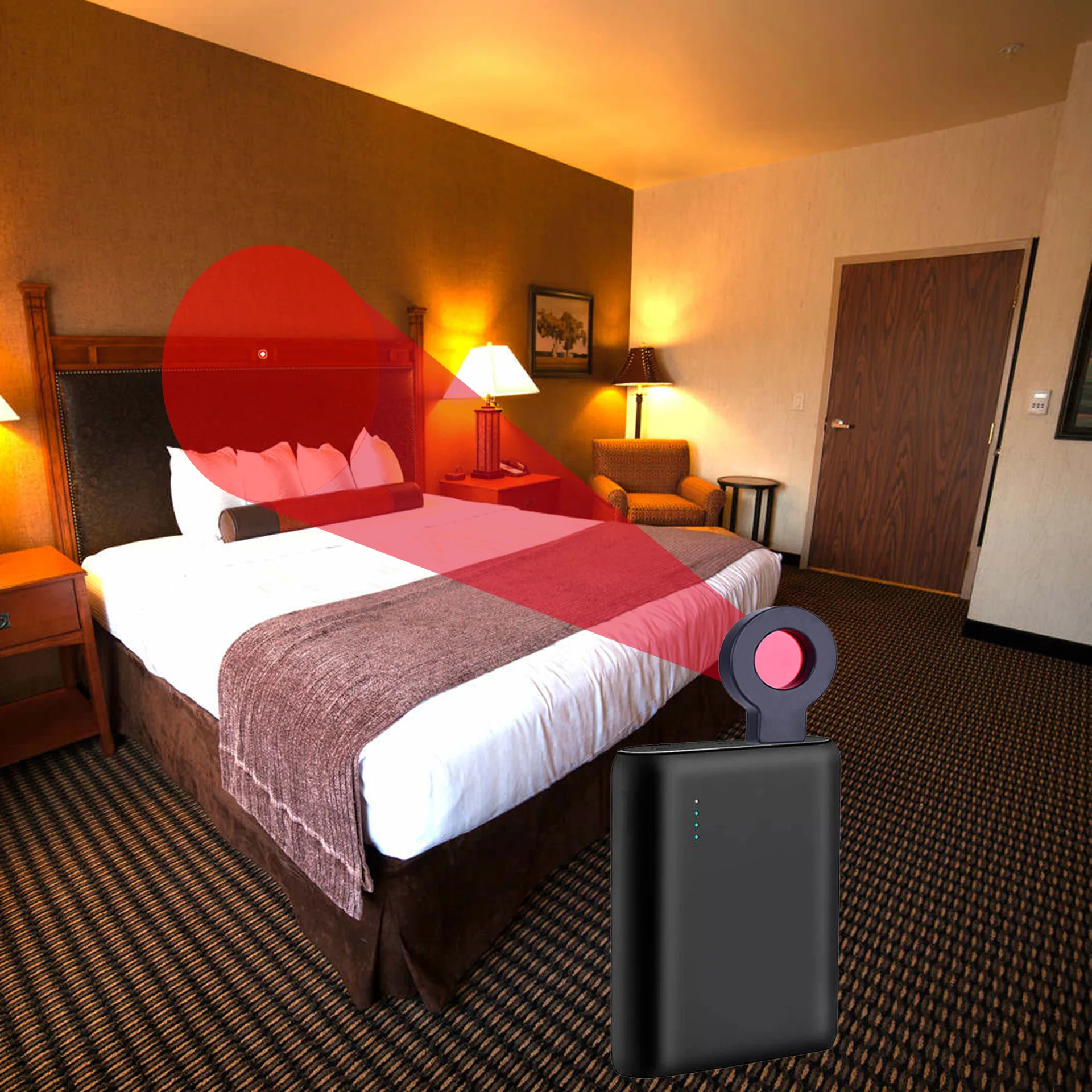 追跡防止スパイデバイス ワイヤレスヘッドセット検出器 ホテル盗聴防止カメラ バグスイーパー RF信号赤外線検出