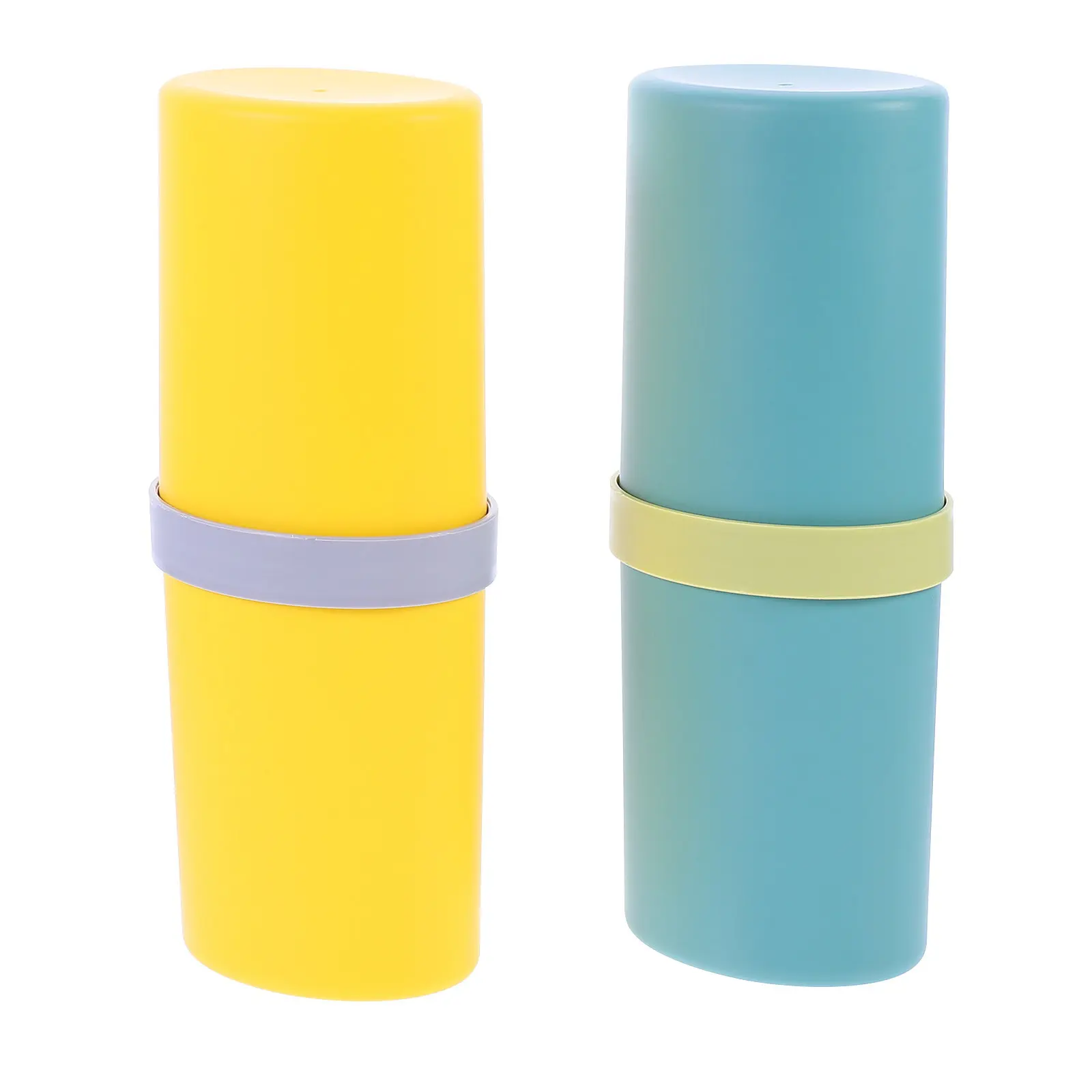2Pcs Toothbrush Case Travel Portable Toothbrush Holder Space Saving Toothpaste Storage Box Leakproof Cup Organizer
