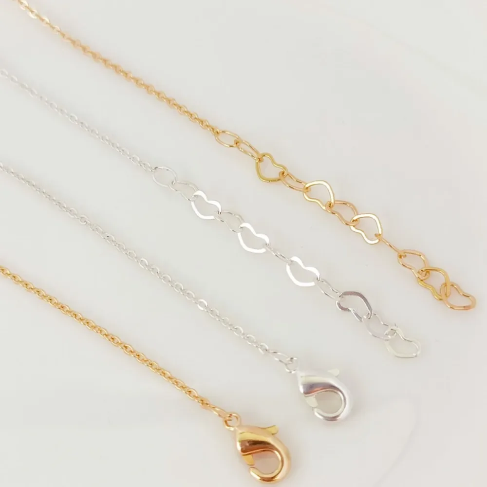

14K Gold and Silver Wrapped Finished Chain, 1.2mm Flat 0 Chain with Heart Chain, DIY Handmade Accessory Chain