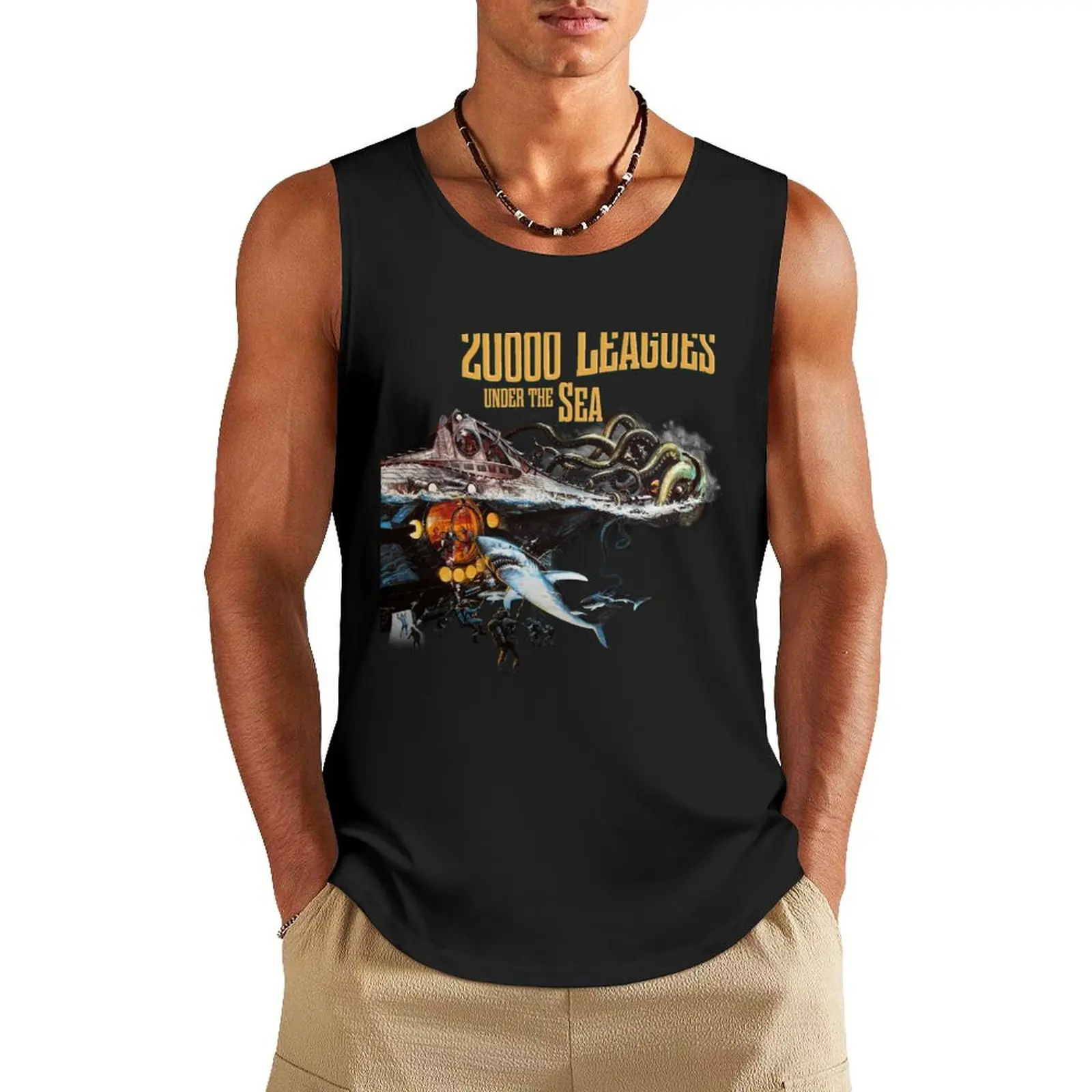 20,000 leagues under sea Jules Verne Tank Top Men's vest gym shirt man sports t-shirts for men