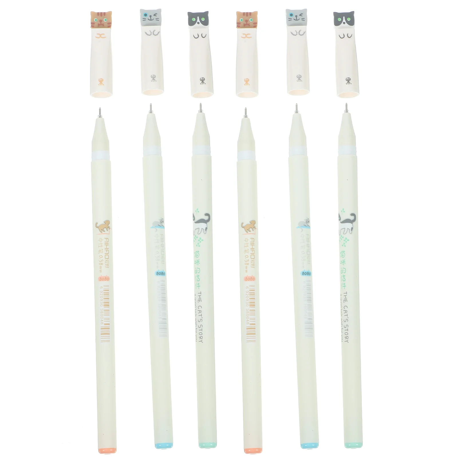 

6Pcs Cat Pens Black Pen Cute Ergonomic Writing Supplies for Students Office School Cat Pens for Writing
