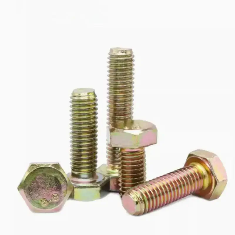 M4 M5 M6 M8 M10 M12 Color Zinc Plated Outer Hexagon Bolt 8.8 Grade Yellow Zinc Outer Hexagon Screw High Strength Color Zinc