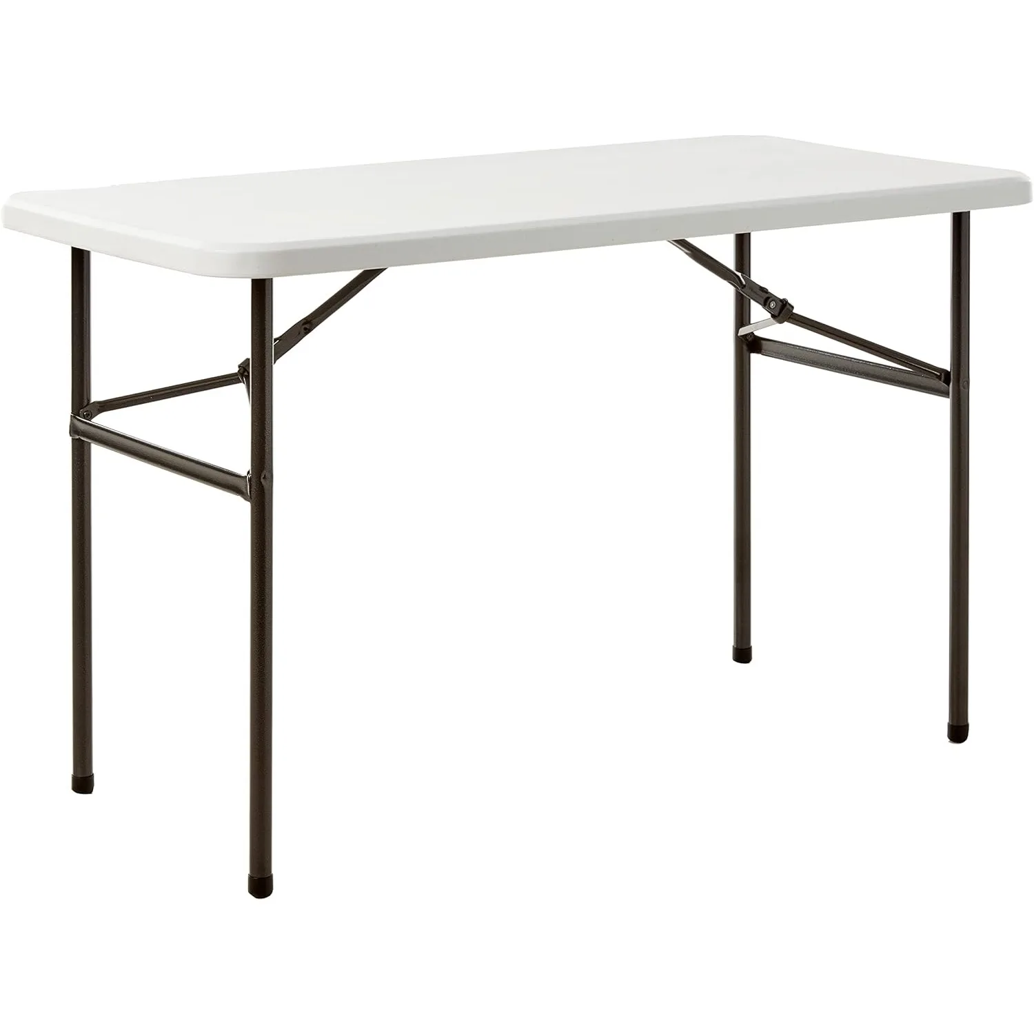 

4 ft. Straight Folding Utility Table, White, Indoor & Outdoor, Portable Desk, Camping, Tailgating, & Crafting Table