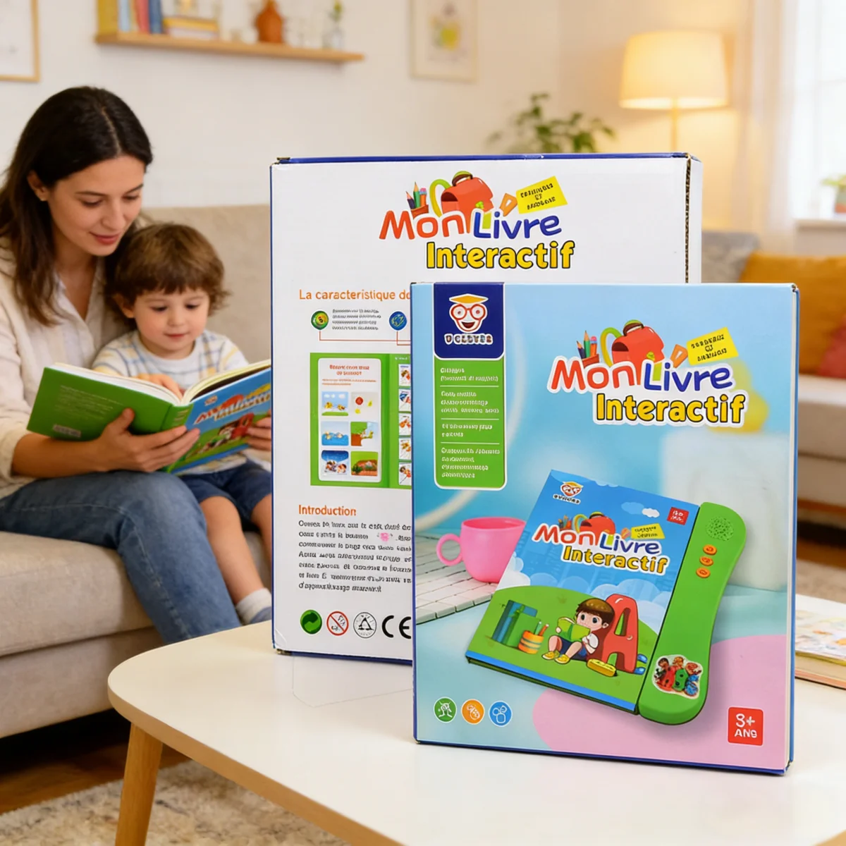 Französisch-Englische Audio-Bücher für Kinder Interaktives Soundbuch Frühes Sprachenlernen E-Book Lernspielzeug für Kleinkinder