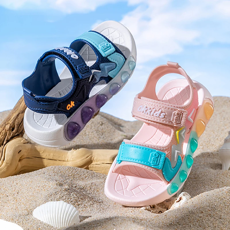 

2026 New Summer Children's Soft Soled Sandals Anti Slip Breathable For Boys Girls Water Wading Fashionable Baby Beach Sandals