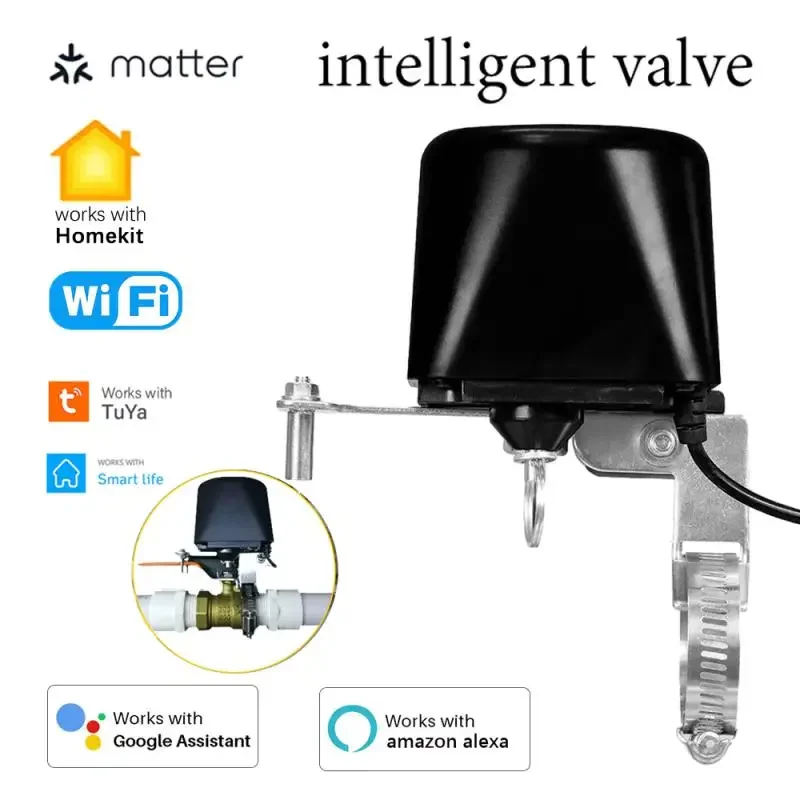 Matter/Tuya WiFi-Wasserventil, Gasabschaltregler, intelligenter Wasser-/Gasautomatisierungsmanipulator, funktioniert mit Alexa, Google Home Homekit