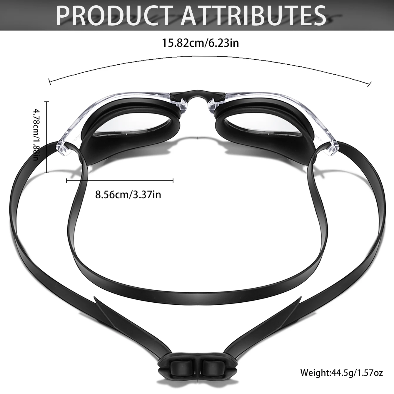 Schwimmbrille, beschlagfrei und klare Sicht, kein Auslaufen, schnell verstellbarer Riemen in verschiedenen Linsenfarben – Detail 3