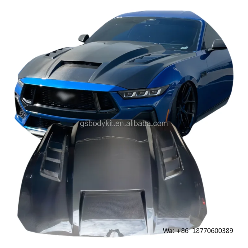 

For Ford Mustang S650 GT Dark Horse 2024-2025 High-quality TF-style Carbon Fiber Vented Hood, Engine Cover, Body Kit