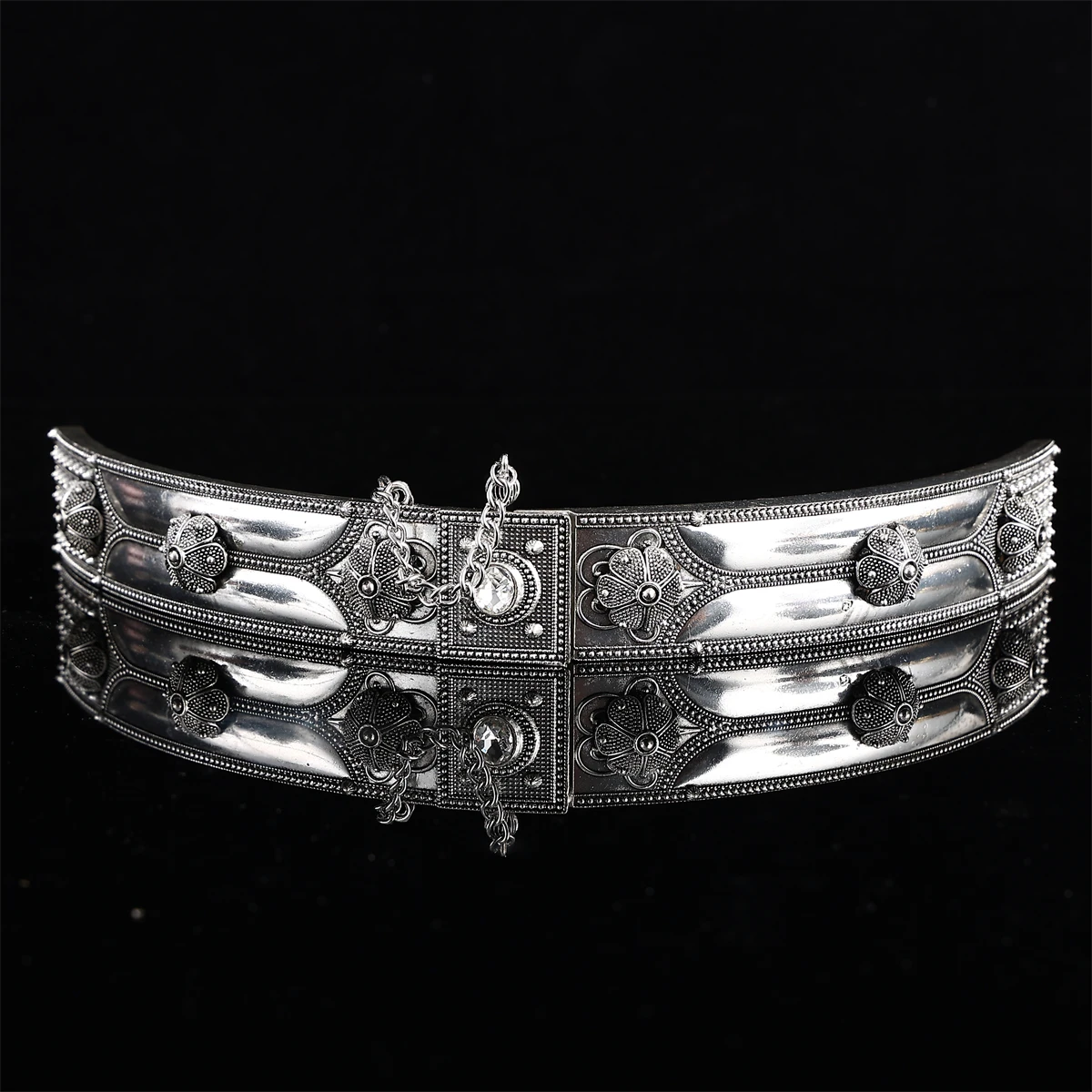 حزام معدني مع حجر الراين مرصع للنساء ، سلسلة البطن ، مجوهرات الجسم لحفل الزفاف ، أسلوب الديناصور #3