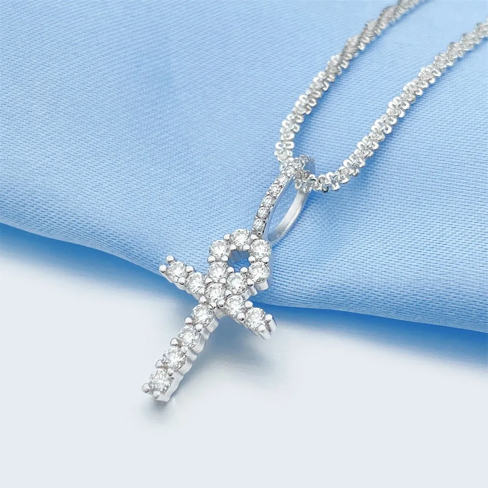 

Подвеска-крест VVS, подвески с муассанитом и бриллиантами, стерлинговое серебро 925 пробы, ювелирные изделия со льдом, набор подвесок с крестом на заказ