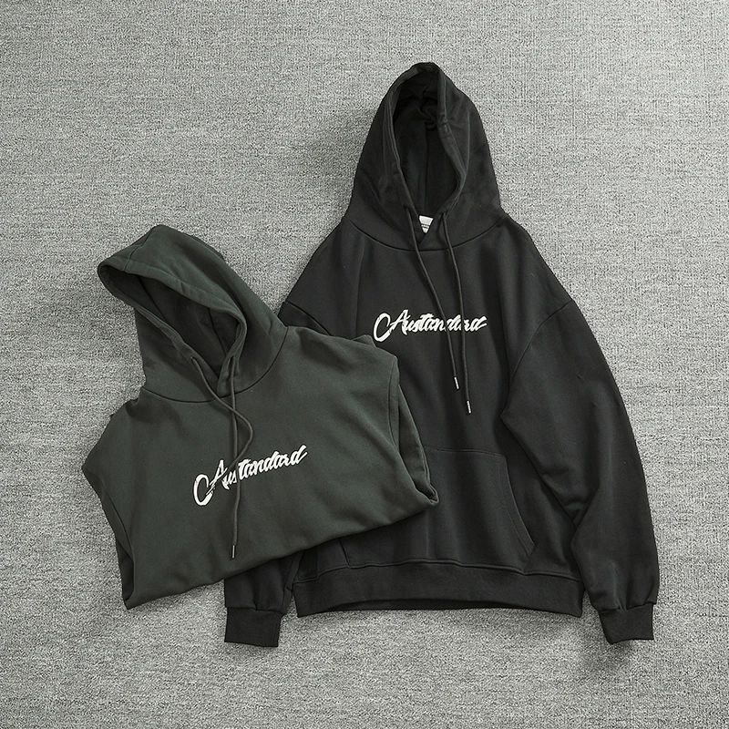 

Streetwear Men's American Casual Heavyweight Oversized Sweatshirt Hip Hop Trendy Drop Shoulder Kangaroo Pocket Pullover Hoodies