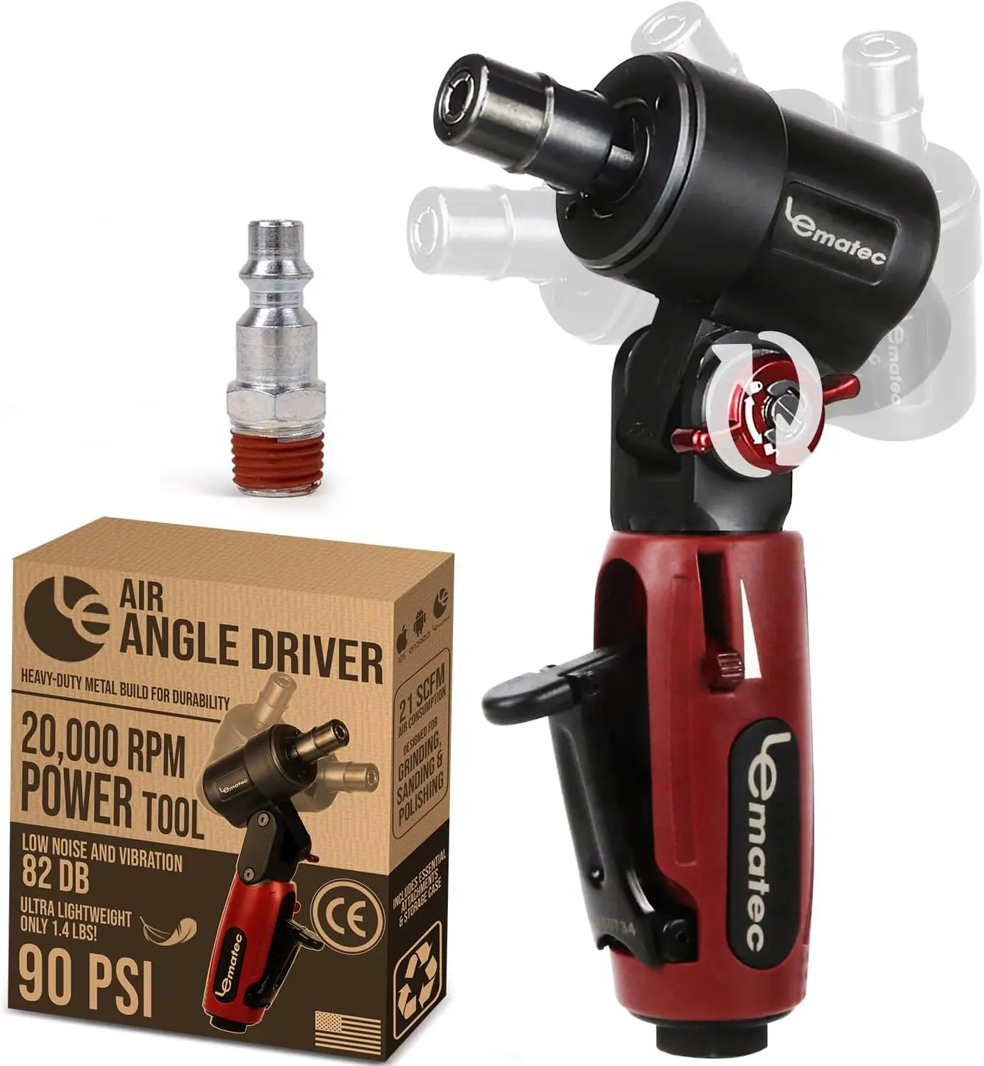 

Пневматическая шлифовальная машинка с регулируемой поворотной головкой - 20 000 об/мин, пневматический инструмент для обработки и автодетейлинга с регулируемым углом наклона рукоятки