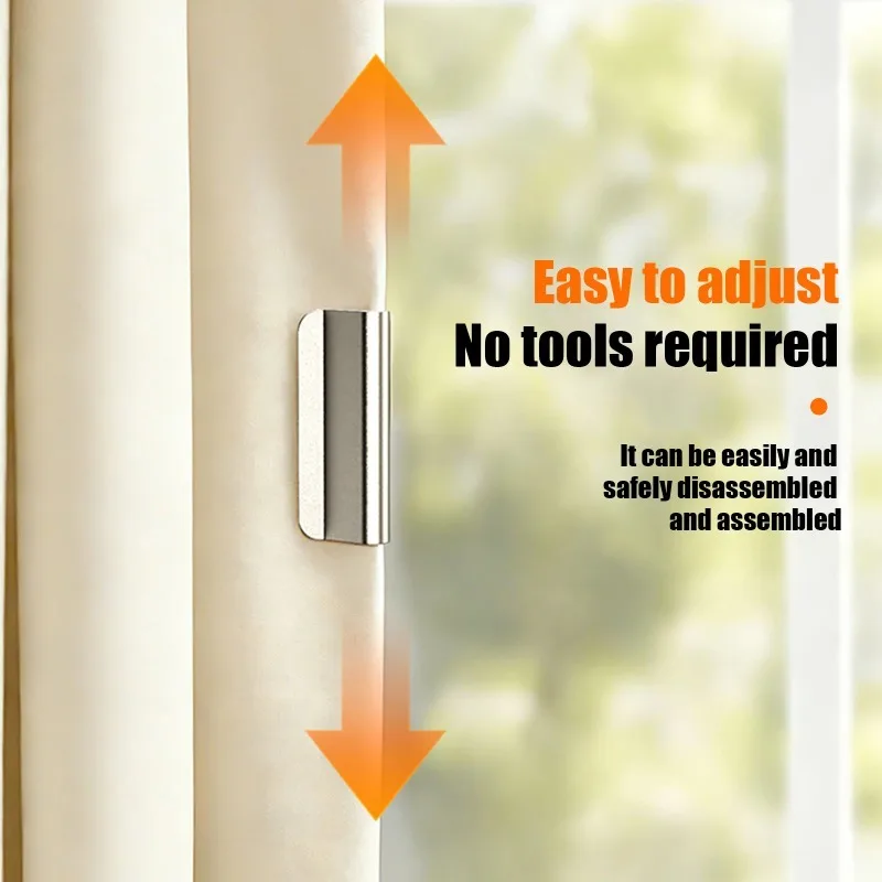 Magnetic Curtain Clips,Drill-Free Curtain Fasteners Powerful Magnetic Hold Design Suitable for Home Living Room Bedroom Curtains