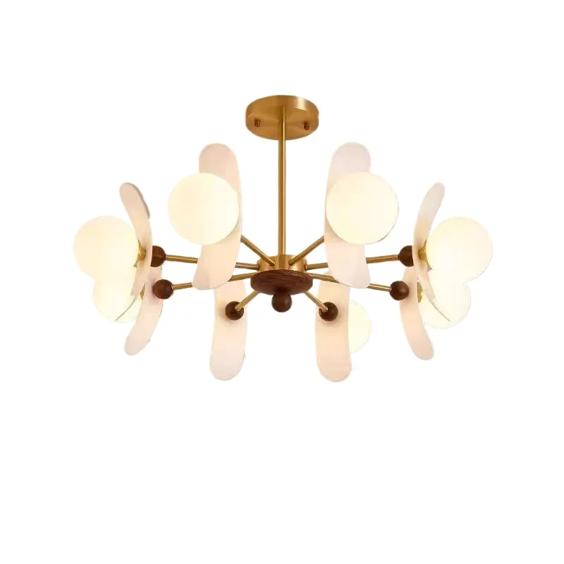 

Black walnut chandelier, Memphis living room antique acrylic retro bedroom study dining room lamps