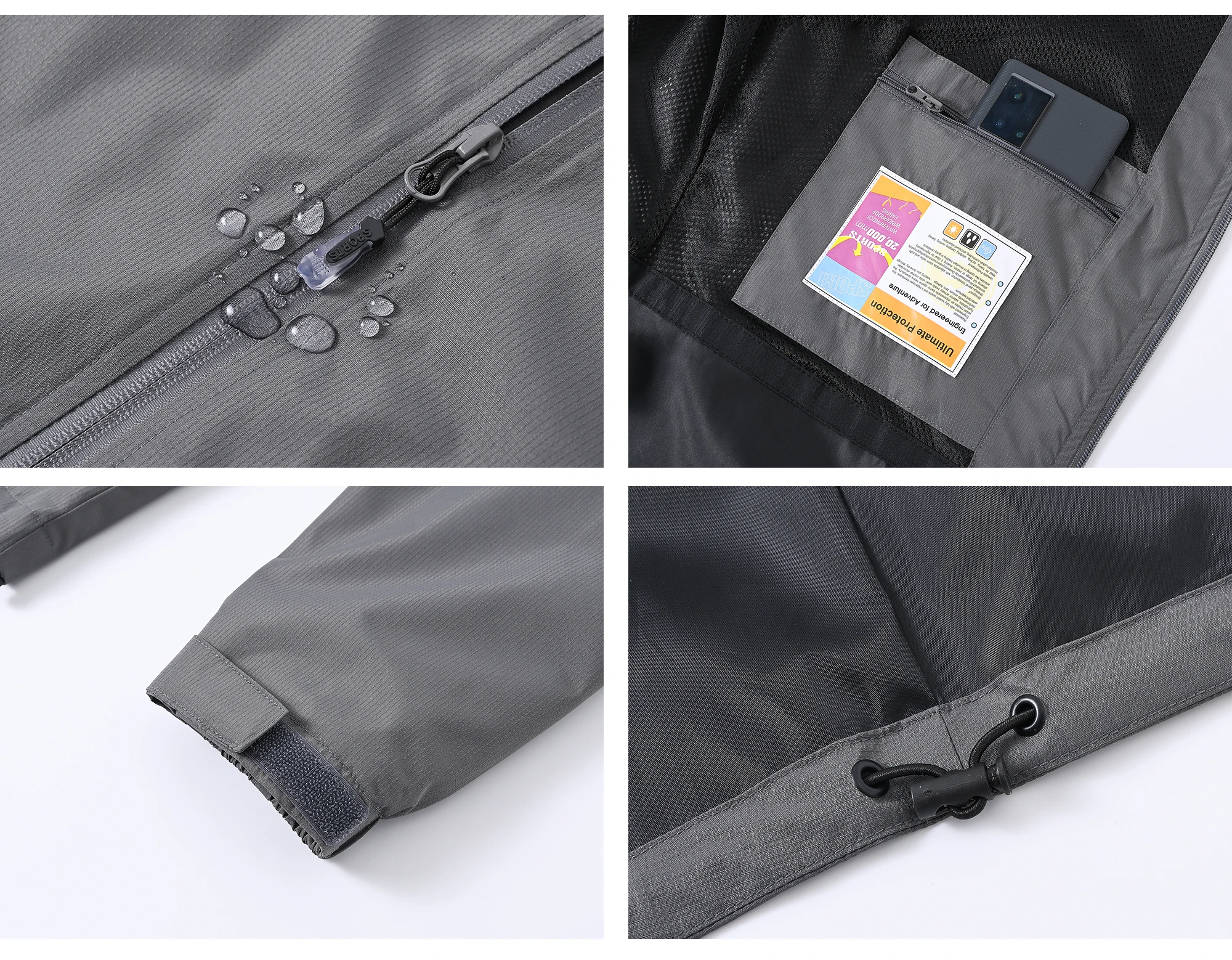 Summer Women's Outdoor Climbing Jacket, Waterproof Jacket Coat with Inner Pocket & Storage Bag for Camping Hiking Fishing