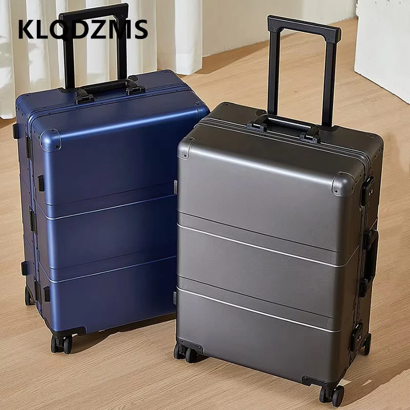 KLQDZMS Men's Luggage All Aluminum Magnesium Alloy Boarding Box Large-capacity Business Trolley Case 20 "24"28 Inch Suitcase