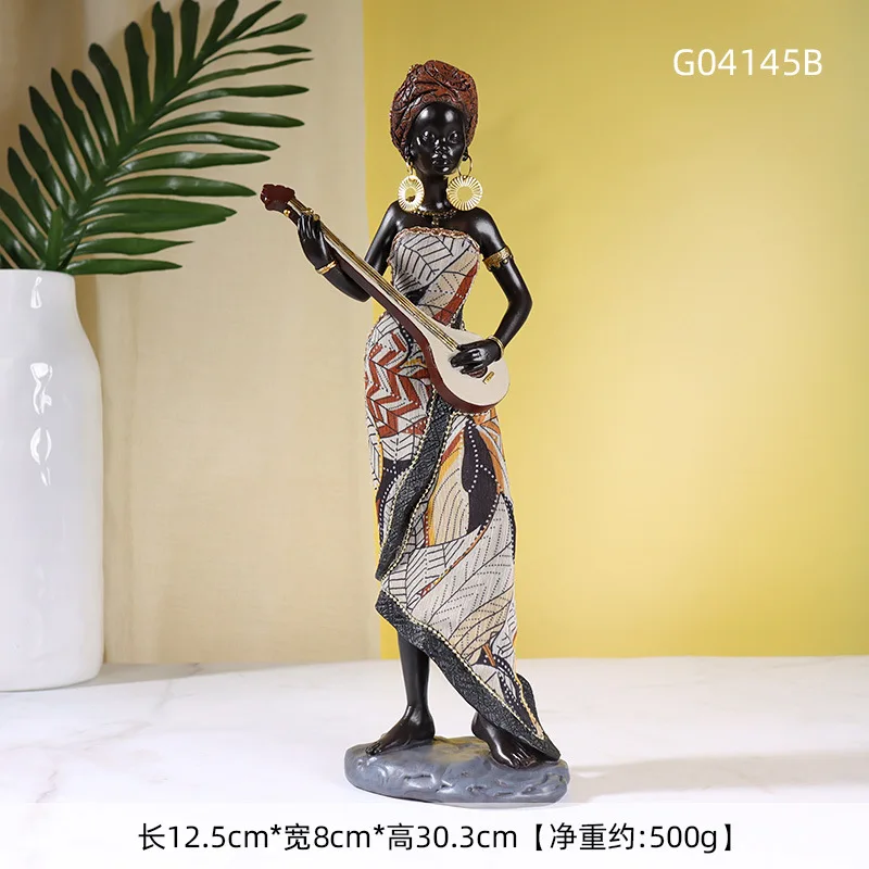 African tribal, exotic style ornaments, living room, entrance hall, wine cabinet, home decoration, black woman decoration