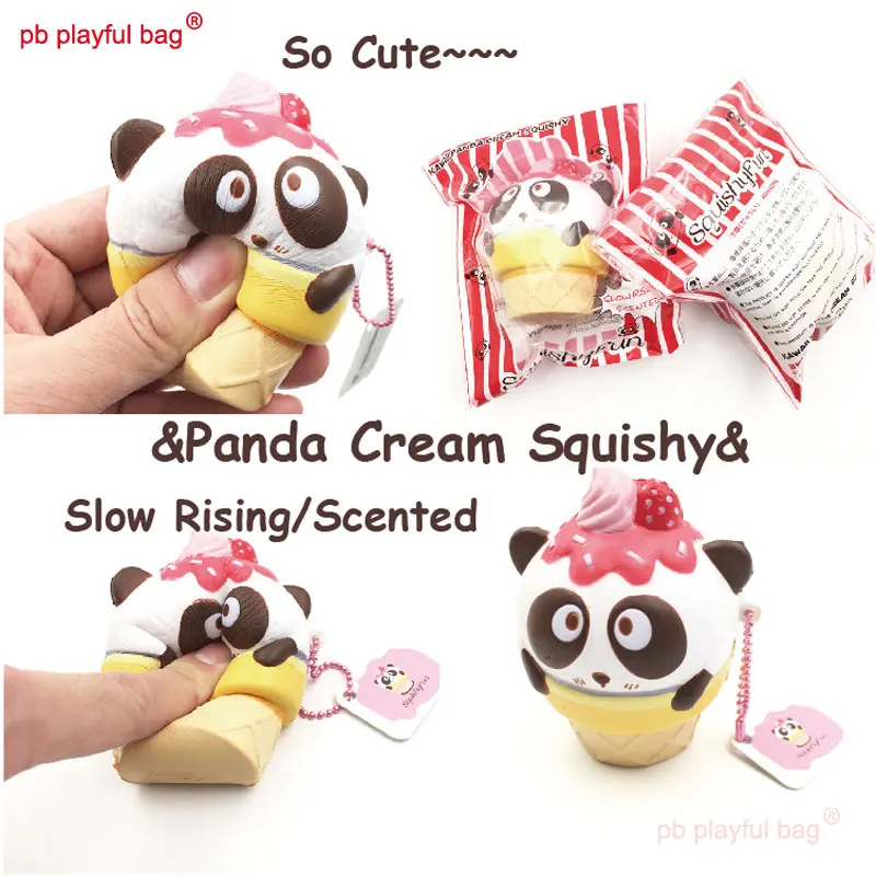 

PB Playful Bag PU material Slow rebound Panda Cream Squishies Slow Rising Stress Relief Squeeze Toys for Kids kawaii gift ZG77